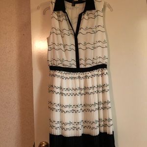 Black and White Dress with Blue Birds